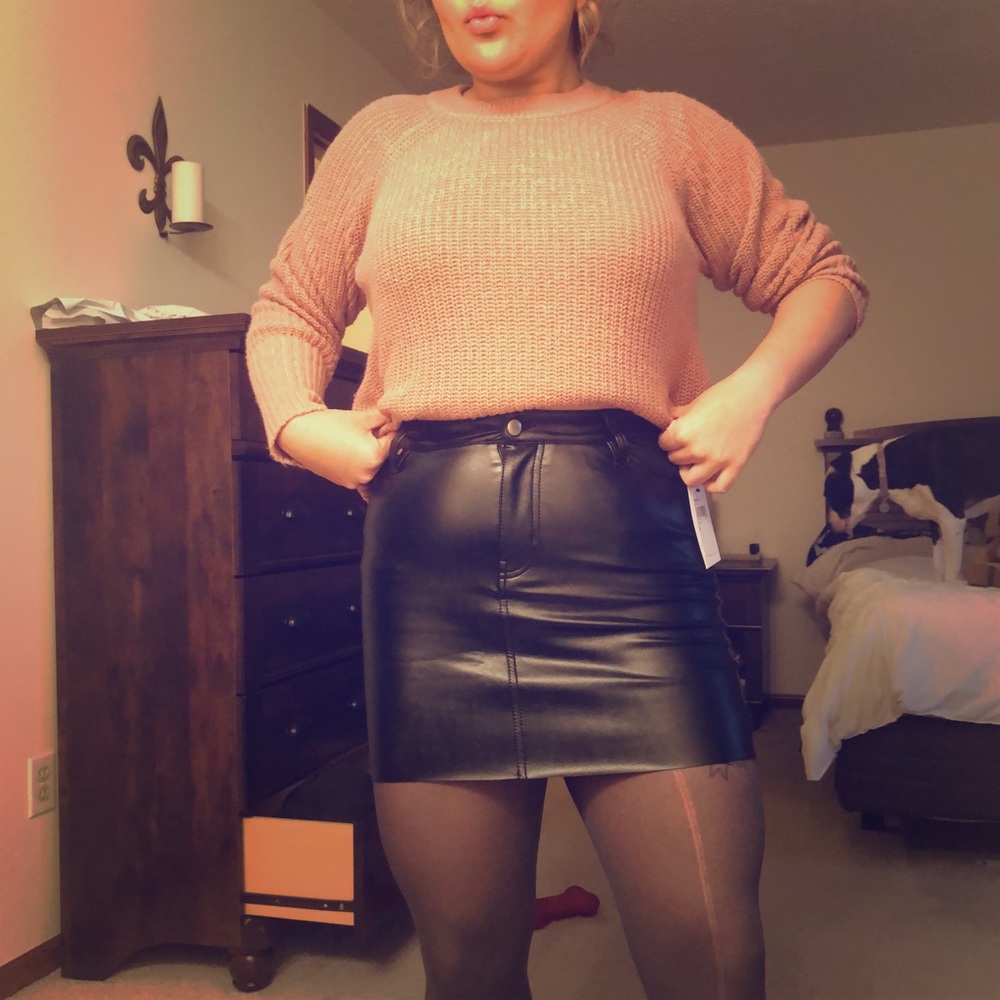 Size 27 Pleather Mini Skirt